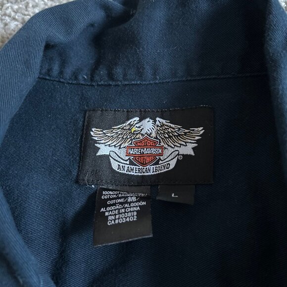Harley Davidson Mens Sz Large Button Down Short Sleeve Shirt - Picture 3 of 8